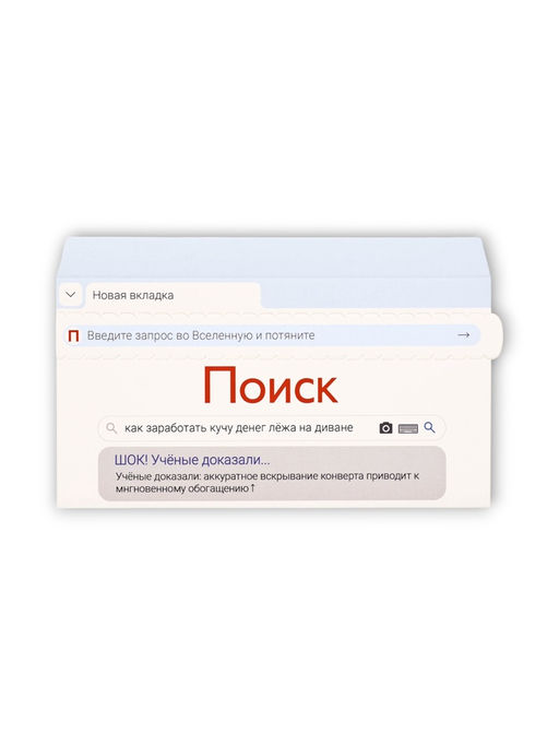 Цена за 5 шт. Конверт для денег с отрывной лентой «Поиск», 16.5 х 8 см