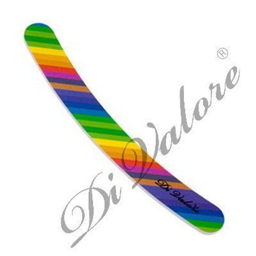 Di Valore 108-011#7 Пилка для искусственных и натуральных ногтей ЦВЕТНАЯ бумеранг 17,8см