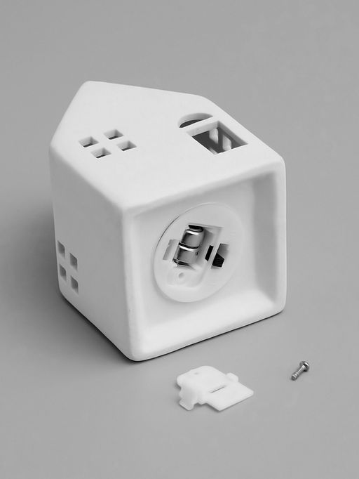 Светодиодная фигура «Дом» 6×6×9.5 см, 1 LED, керамика, от батареек LR44×3, свечение тёплое белое