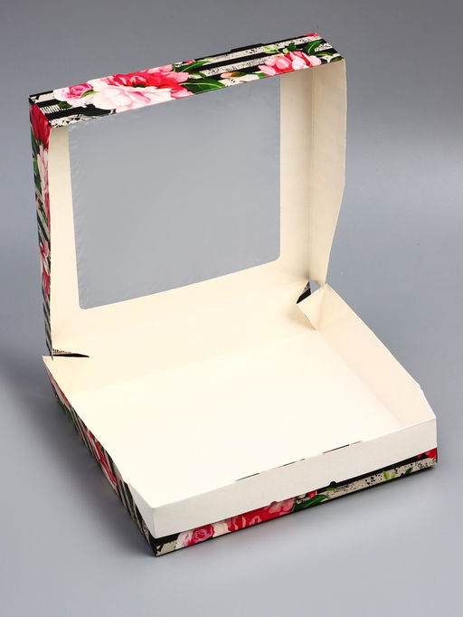 Цена за 20 шт. Коробка складная Весенние пионы 20 х 20 х 4 см - UPAK LAND фото 5