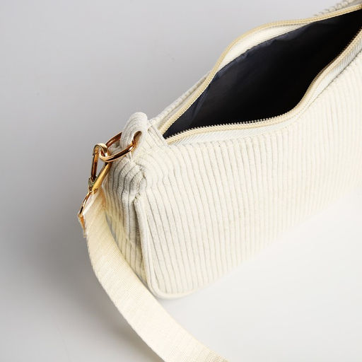 Сумка-багет на молнии, цвет молочный - Nazamok фото 6