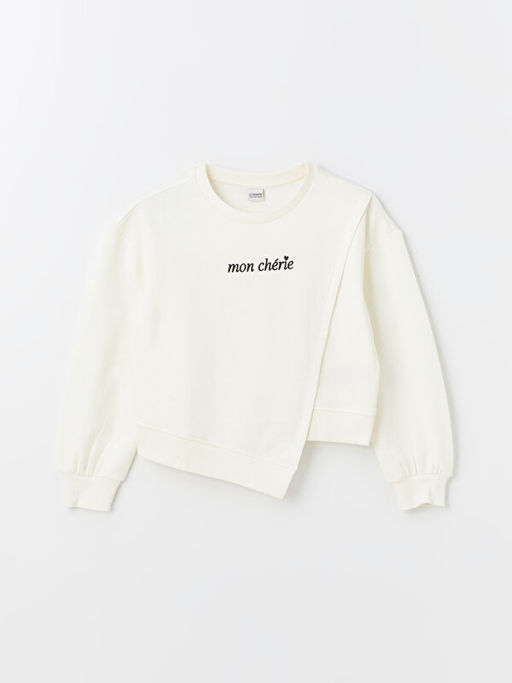 Bisiklet Yaka Bask?l? Uzun Kollu K?z ?ocuk Sweatshirt ve Tayt - Waikiki фото 2