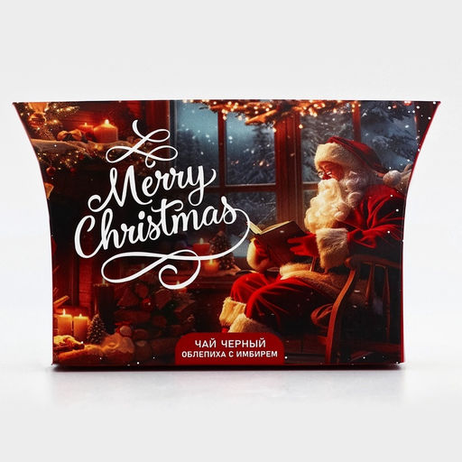 Цена за 2 шт. Чай новогодний подарочный, черный Merry Christmas, со вкусом облепихи с имбирем, 20 г - Фабрика счастья фото 5