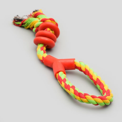 Игрушка тренировочная канатная Спираль, до 140 г, до 40 см, микс цветов - Пижон фото 2