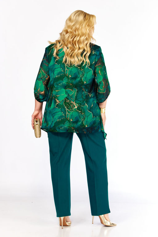 Блуза Элль стиль 2263/14а изумруд  фото 3