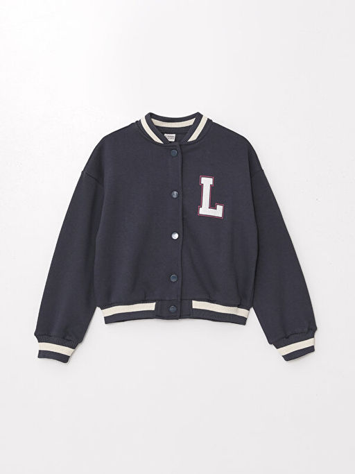 Bask?l? Uzun Kollu K?z ?ocuk Kolej Ceket