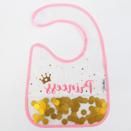 Нагрудник для кормления M&B «Little» непромокаемый на липучке, внутри с конфетти, виды МИКС