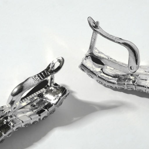 Серьги висячие Голливуд дождь, цвет серебро, 11см - Queen fair фото 2