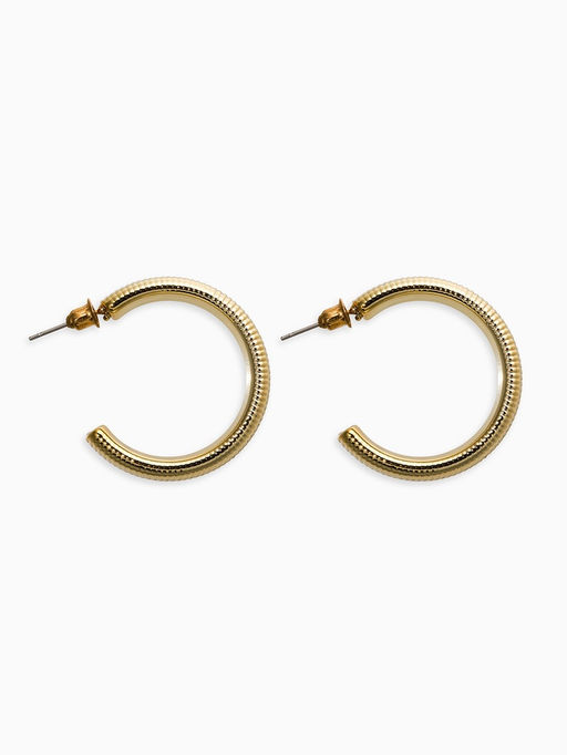 Серьги-кольца "Пружина" d=3см, цвет золото