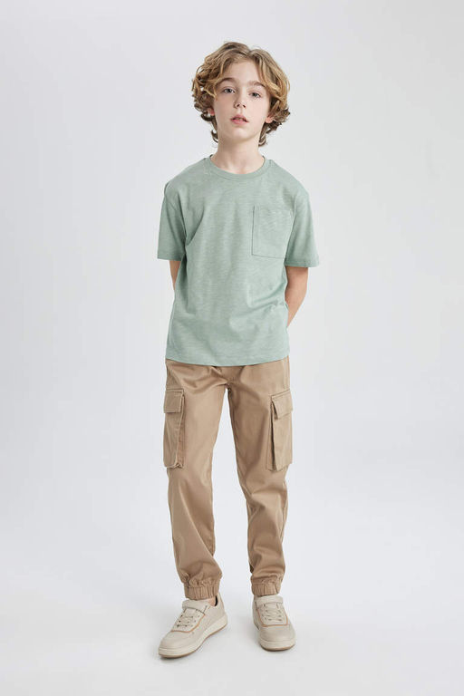 Футболка с короткими рукавами и круглым вырезом для мальчиков - Defacto фото 2