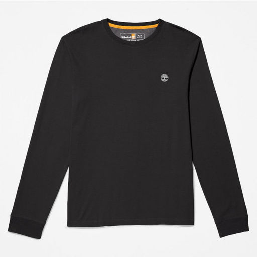 Мужская футболка с длинным рукавом Timberland Longsleeve Dun-River Crew Slim черная  фото 2