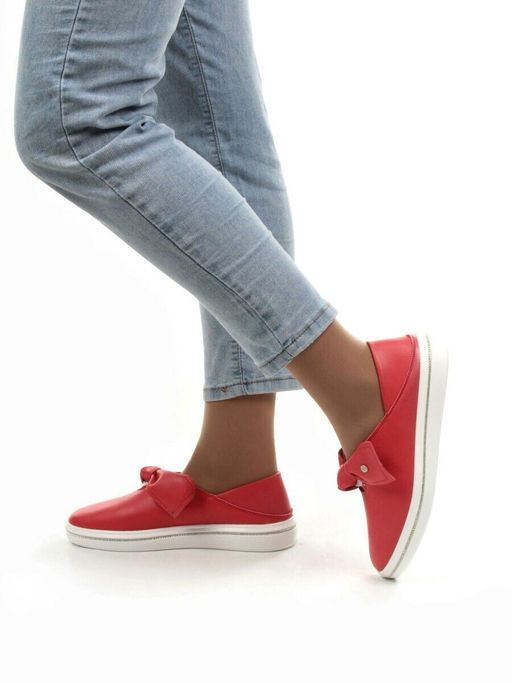 07-PDD69-5 RED Слипоны женские (натуральная кожа)