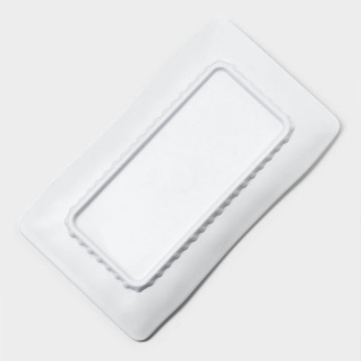 Блюдо для подачи «Белый Восток», меламин, 25.5×15×2 см, прямоугольное, белое