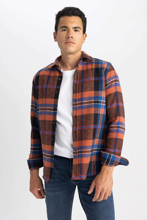 Рубашка Lumberjack с длинным рукавом в клетку обычного кроя - Defacto фото 3