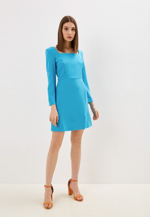Синее платье с длинным рукавом - Incity фото 14