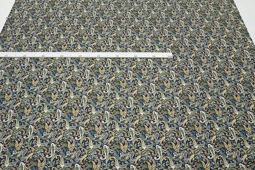 Импорт. хлопок Восточные огурчики на чернильно-синем, ш.1.48 м, хл-100%, 110гр/м.кв - Купава фото 4