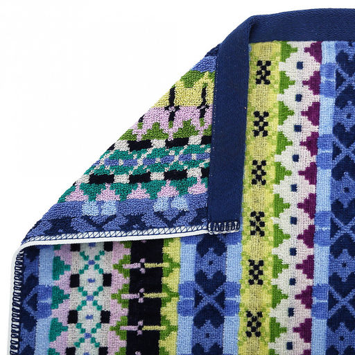 Missoni-3005 Полотенце махровое 34х78см, плотность 375гр/м2, 100% хлопок, велюр, синий, Bolangde (Китай) - Домашняя мода фото 2