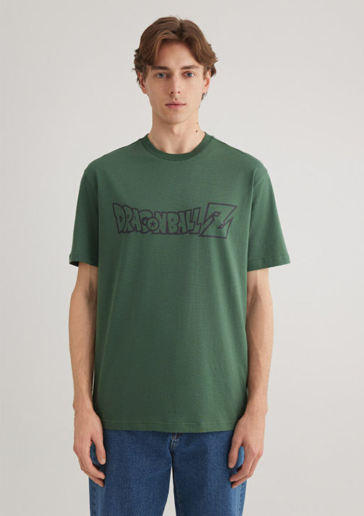 Dragon Ball Bask?l? Yesil Tisort - Mavi фото 3