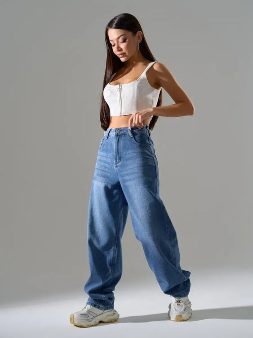 Джинсы багги мом