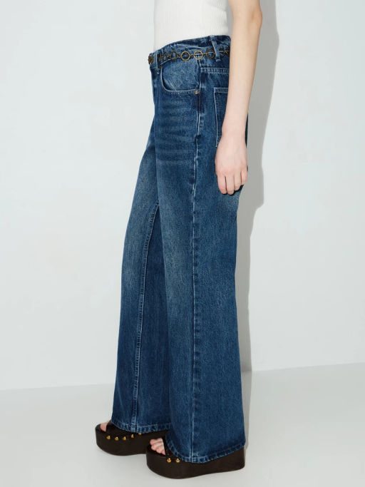 Джинсы расклешенные с высокой посадкой с цепочкой ZR2604092327-103 / Zarina