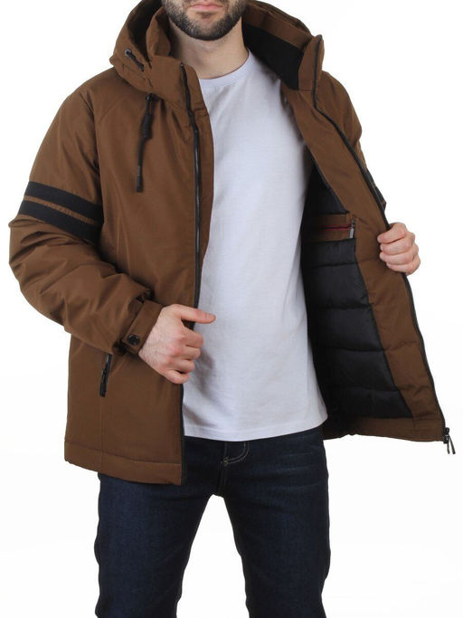 D6821 BROWN Куртка мужская зимняя (200 гр. холлофайбер)
