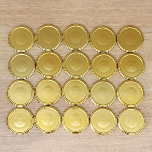 Цена за 40 шт. Крышка для консервирования Komfi, ТО-82 мм, жесть, винтовая, лак, фасовка 20 шт., золотистая
