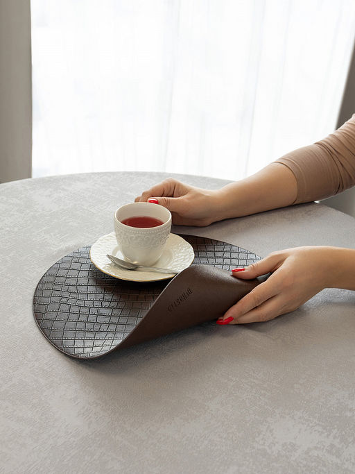 Набор салфеток сервировочных D36, 2 шт коричневый ПВХ - Denastia фото 3