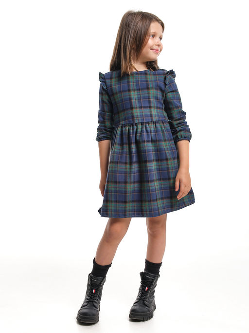 Платье в клетку UD 8050 зеленая-синяя клетка - Mini maxi фото 3