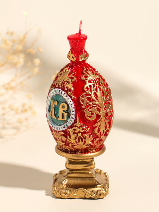 Свеча декоративная Пасхальное яйцо с орнаментом, 5?12 см, 95 г