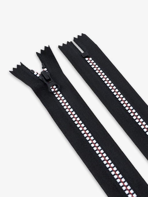 Цена за 10 шт. Молния «Трактор», №5, неразъёмная, замок автомат, 18 см, чёрная, белая, красная