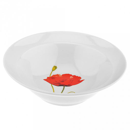 Миска фарфоровая "Алый мак" д200мм, 500мл, h60мм, гладкий край (Россия)