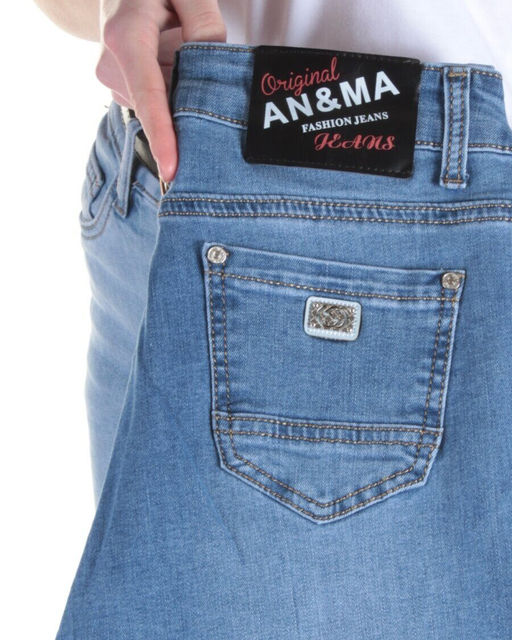 AN-9170 BLUE Джинсы зауженные женские AN&MA - Фабричный китай фото 9