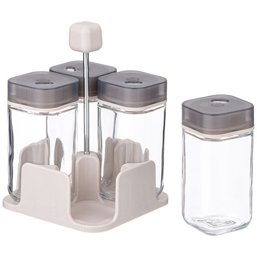 НАБОР ЕМКОСТЕЙ ДЛЯ СПЕЦИЙ 4ШТ 100МЛ НА ПОДСТАВКЕ AGNESS  фото 2