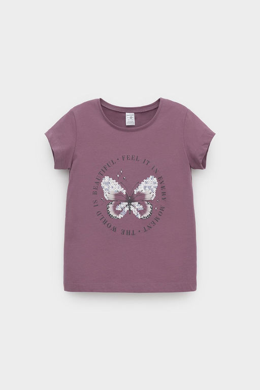 КР 302715-1/темная орхидея к553 фуфайка (футболка) для дев - Crockid фото 2