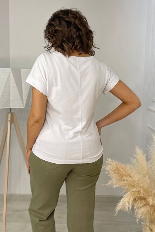 Футболка Rumoda 2061 белый/коралл фото 2