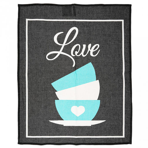 Полотенце кухонное 50х60см "Love", рогожка, хлопок 156г/м2, без упаковки, "Домашняя мода" (Россия)