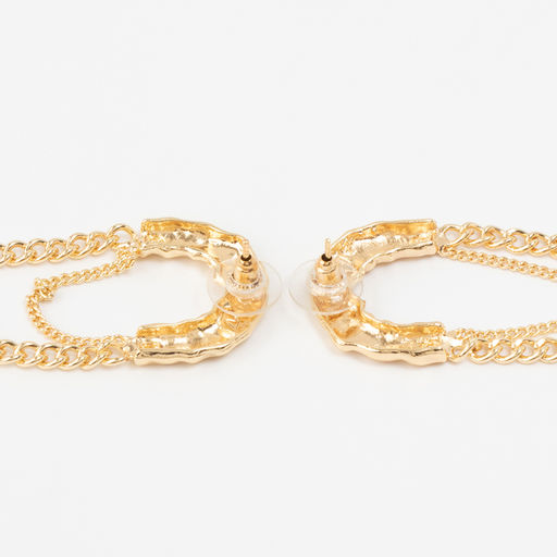 Серьги металл Стиль цепь, булавка, цвет золото