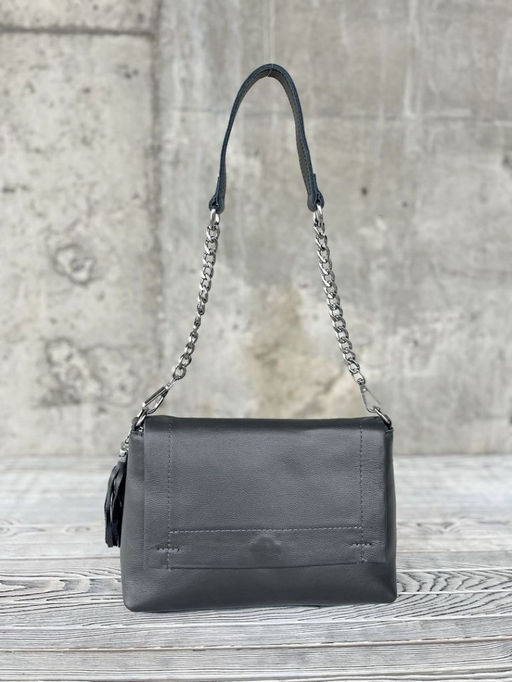 Женская кожаная сумка через плечо 8722-9 Д.Грей