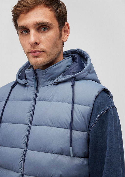 Kapusonlu Mavi Sisme Yelek  фото 5