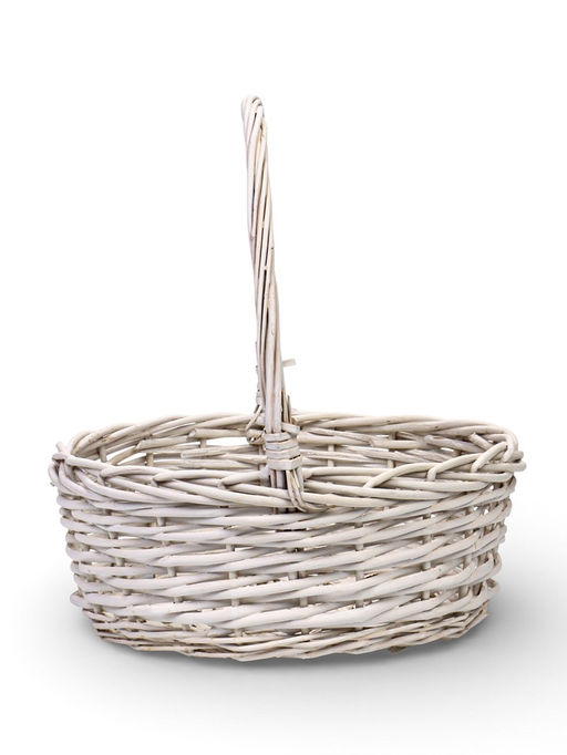 Корзина плетёная для хранения Kask, из лозы, с ручкой, белая, набор 5 шт.