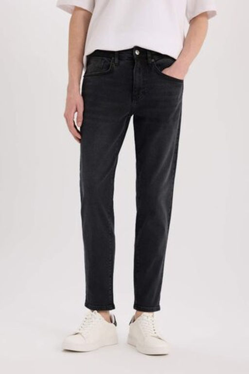 Slim Tapered Fit Dar Kal?p Normal Bel Daralan Paca Jean Pantolon - Defacto фото 2