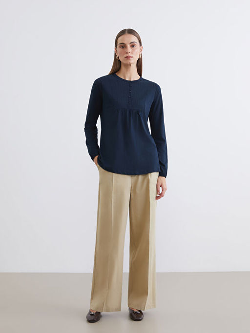 Bisiklet Yaka Nak??l? Bluz