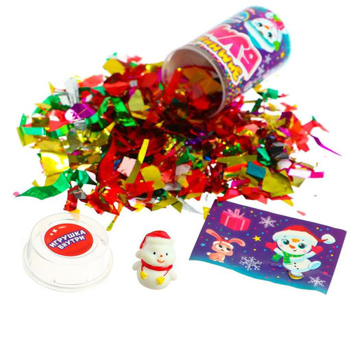 Цена за 8 шт. Хлопушка на палочке Зимний бум, снеговик 1, с наклейками - Страна карнавалия фото 2