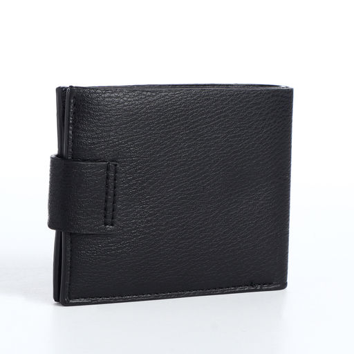 Портмоне мужское «Бадр», на кнопке, отдел для карт, монет, чёрное