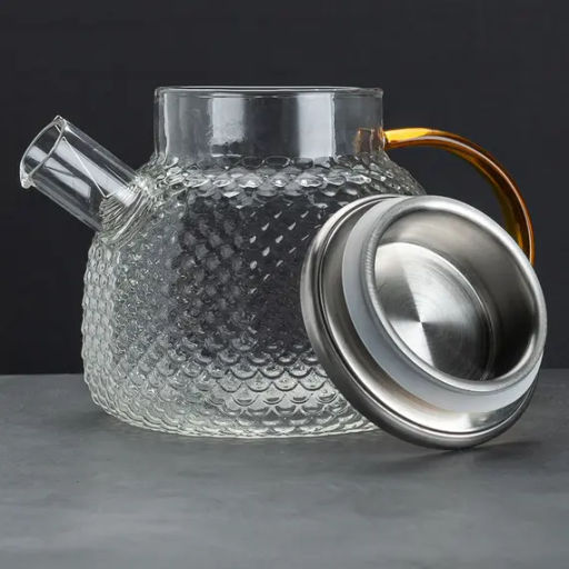 Чайник, стекло 900 мл, желтая ручка - Fujian Province Guang Fu Tea фото 2