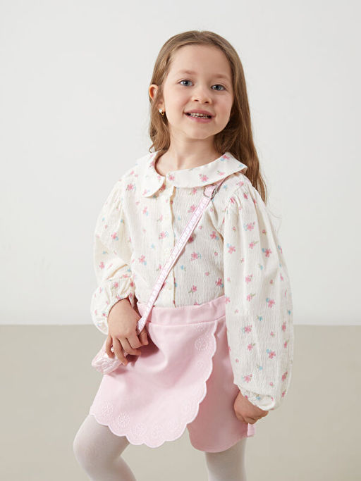 Bebe Yaka ?i?ekli K?z ?ocuk G?mlek