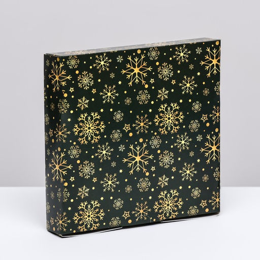 Цена за 5 шт. Коробка новогодняя складная «Праздничная ночь», 16×16×3 см