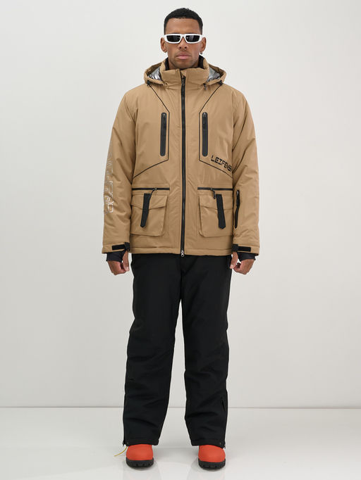 Горнолыжный костюм мужской зимний бежевого цвета 394B - Leifensh фото 7