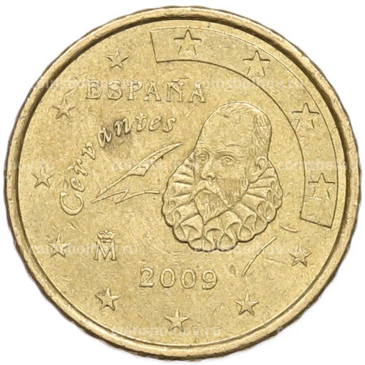 Монета 10 евроцентов 2009 года Испания