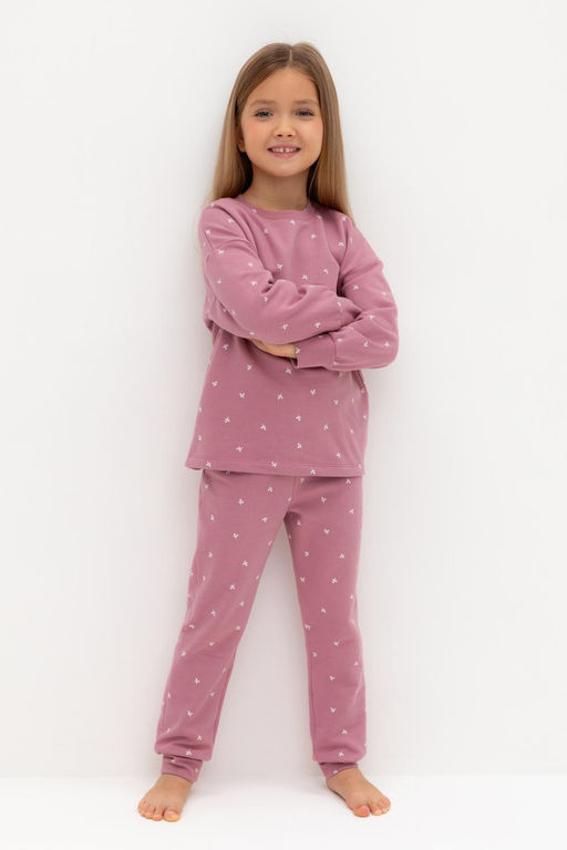 К 1581/пепельная роза,мини листики пижама дет